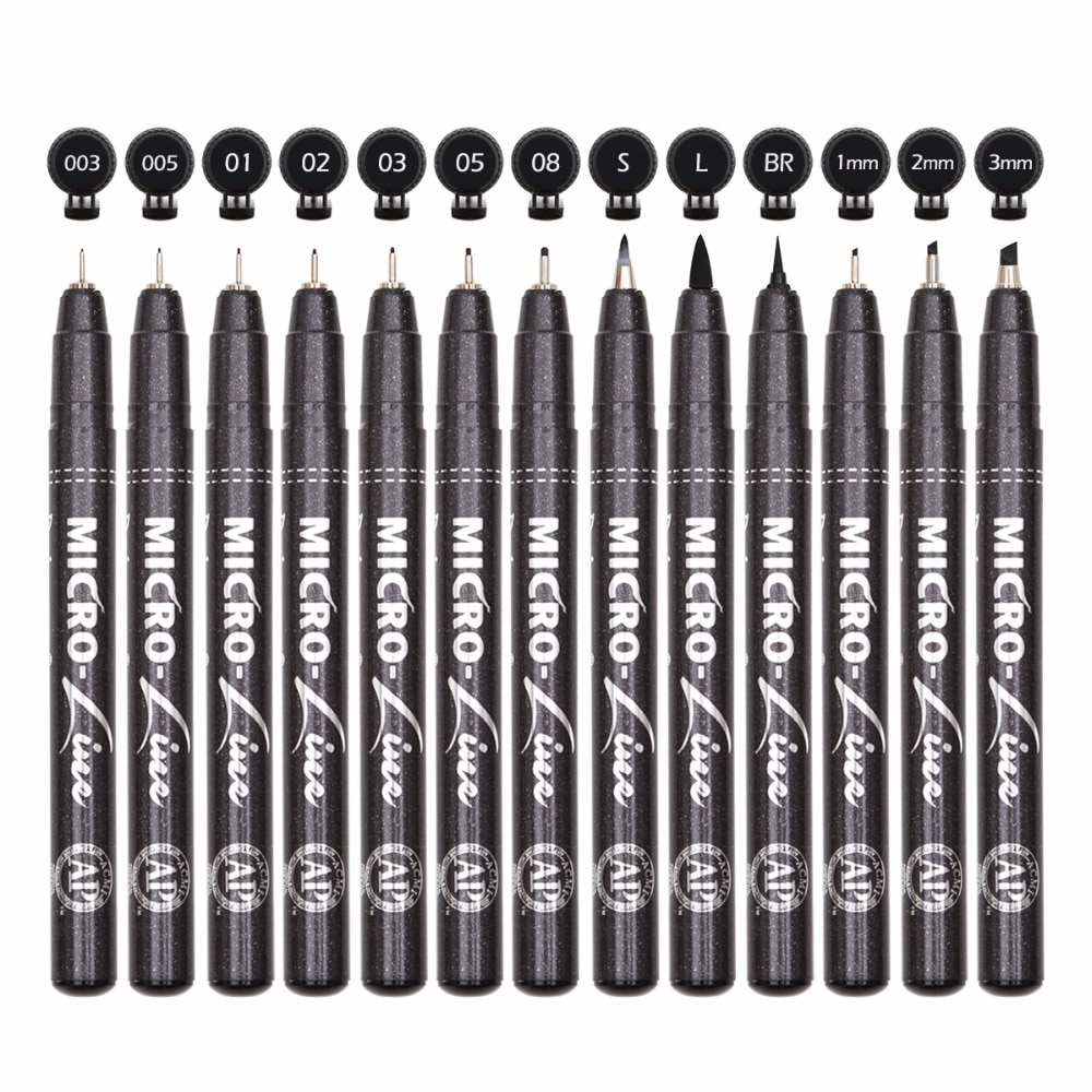 Set of 13 Micron Neelde Drawing Pens